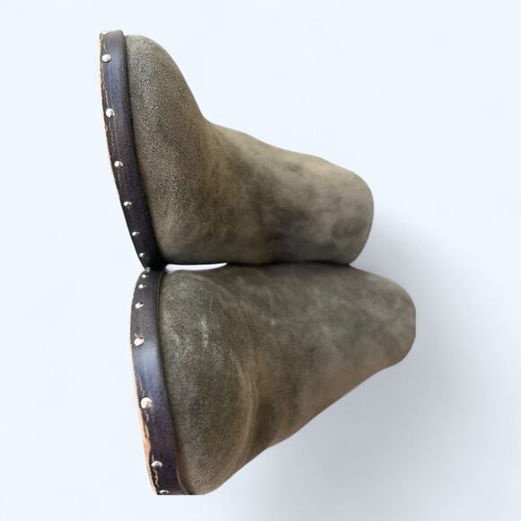 Rebecca Minkoff Green Suede Block Heel Studded Mule Shoe Women's size 6.5 M Fall - Picture 5 of 12